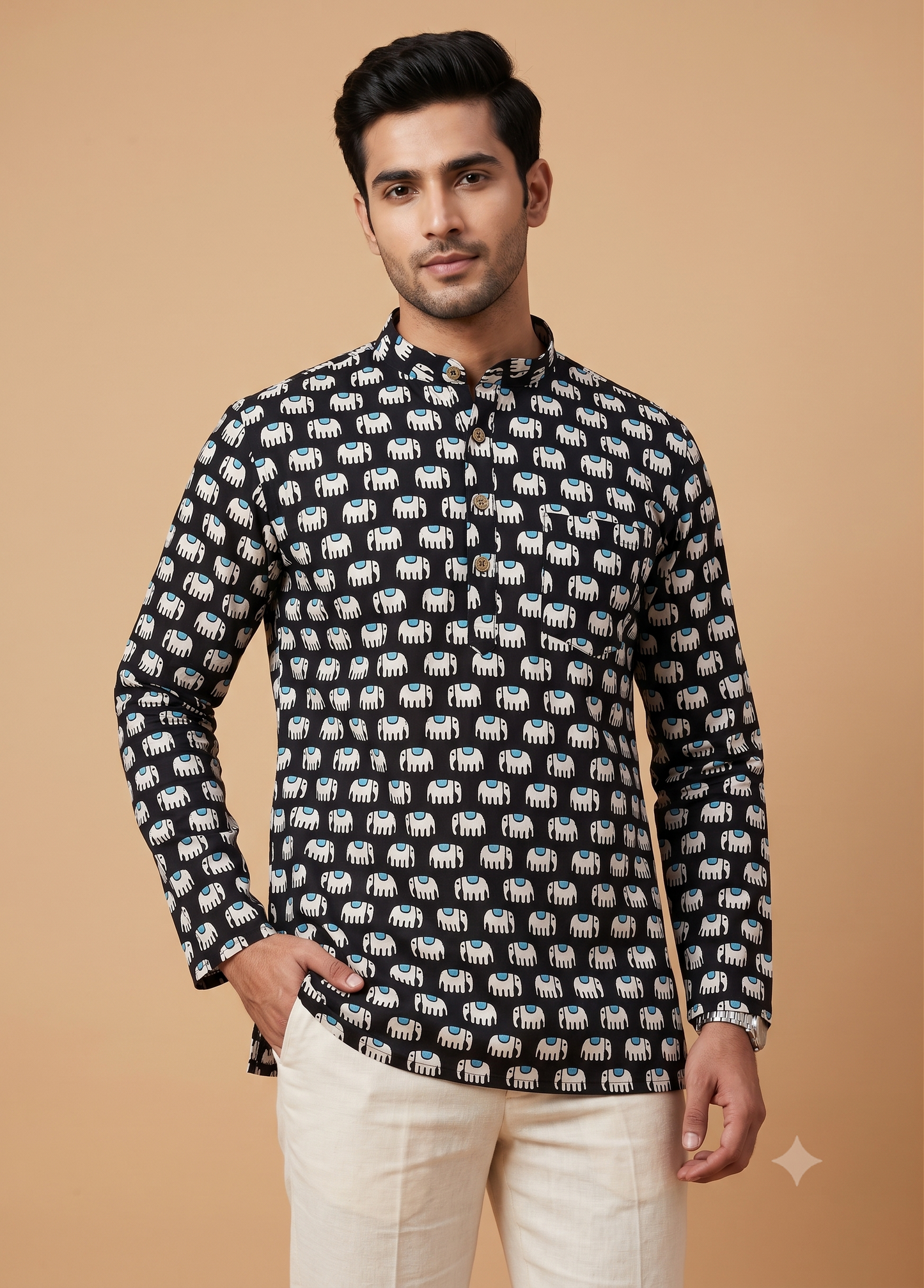 Black Jumbo Short Kurta