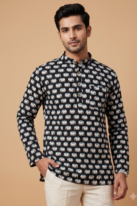 Black Jumbo Short Kurta