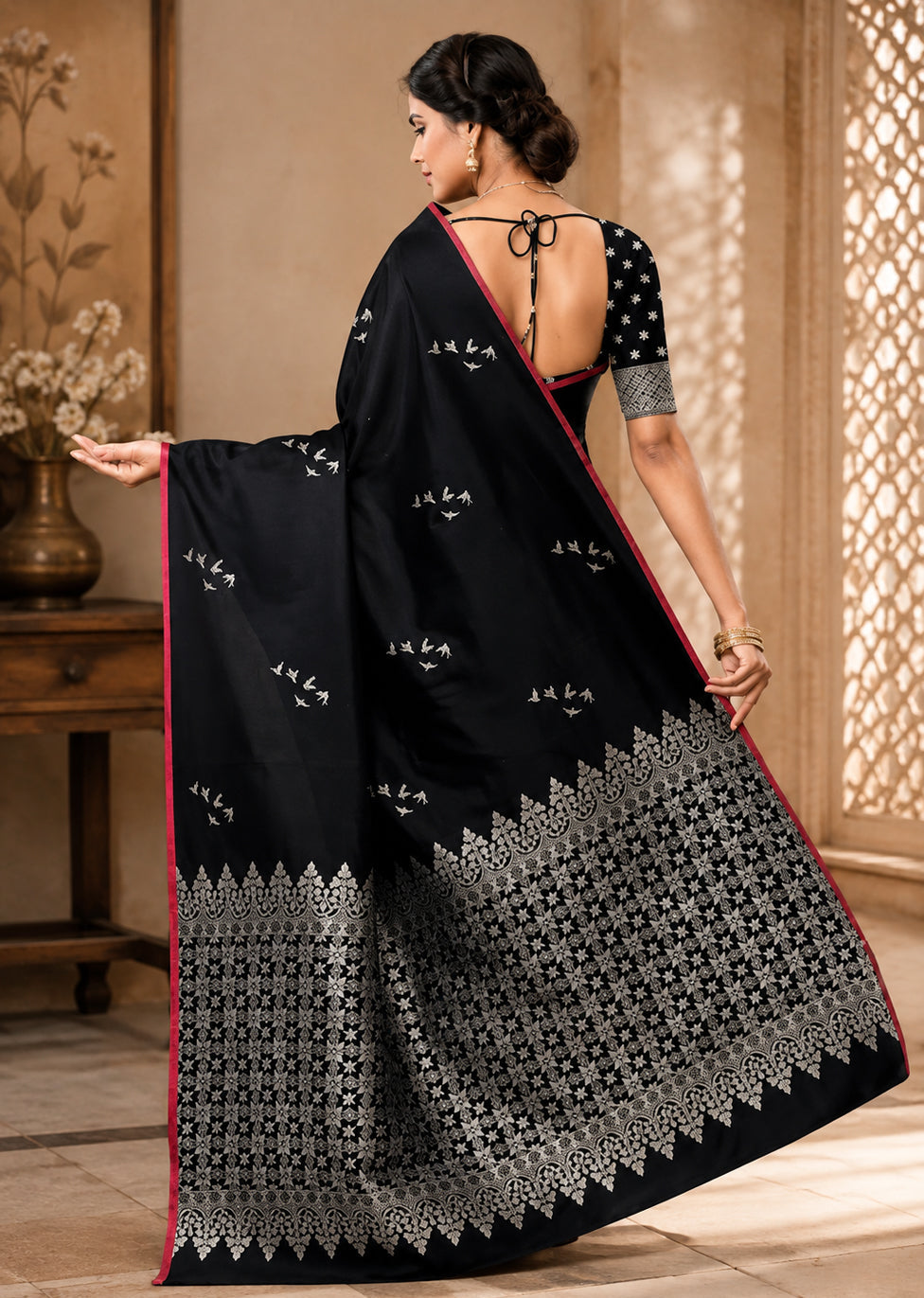 Black Jacquard Saree