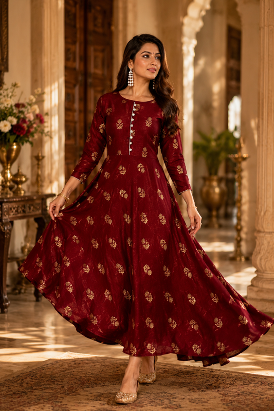 Aman Cotton Kurtis For Women (Maroon, S) (AE-105)