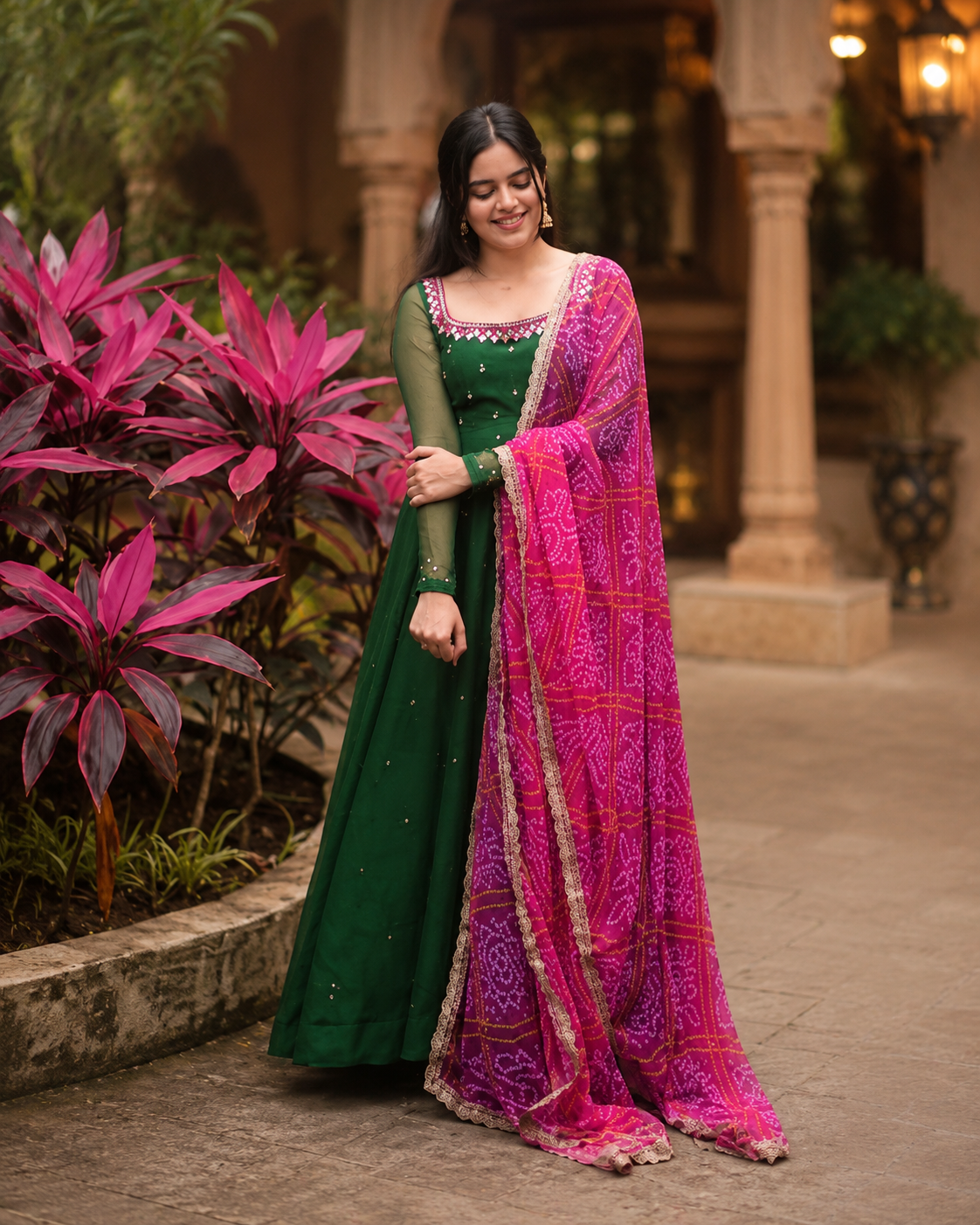 Women'S Solid Georgette Gown Kurta With Dupatta, Long Kurti Ethnic Dress Set For All Occasions
