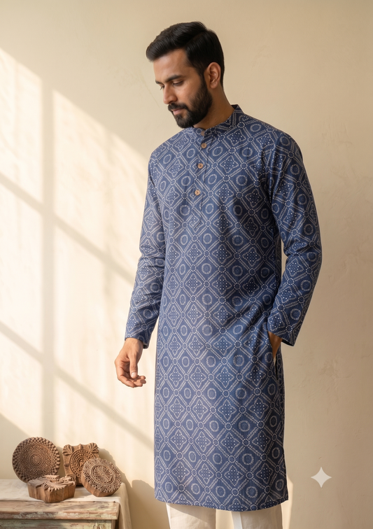 Blue Bandage Long Kurta