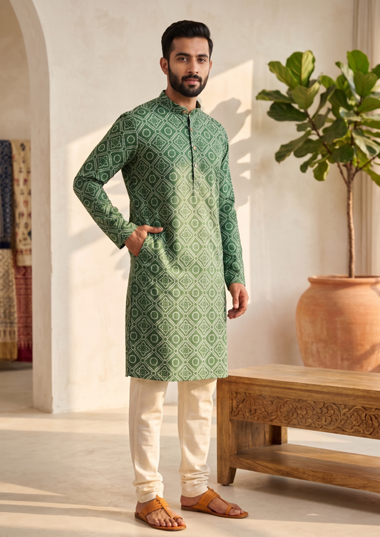 Green Bandage Long Kurta