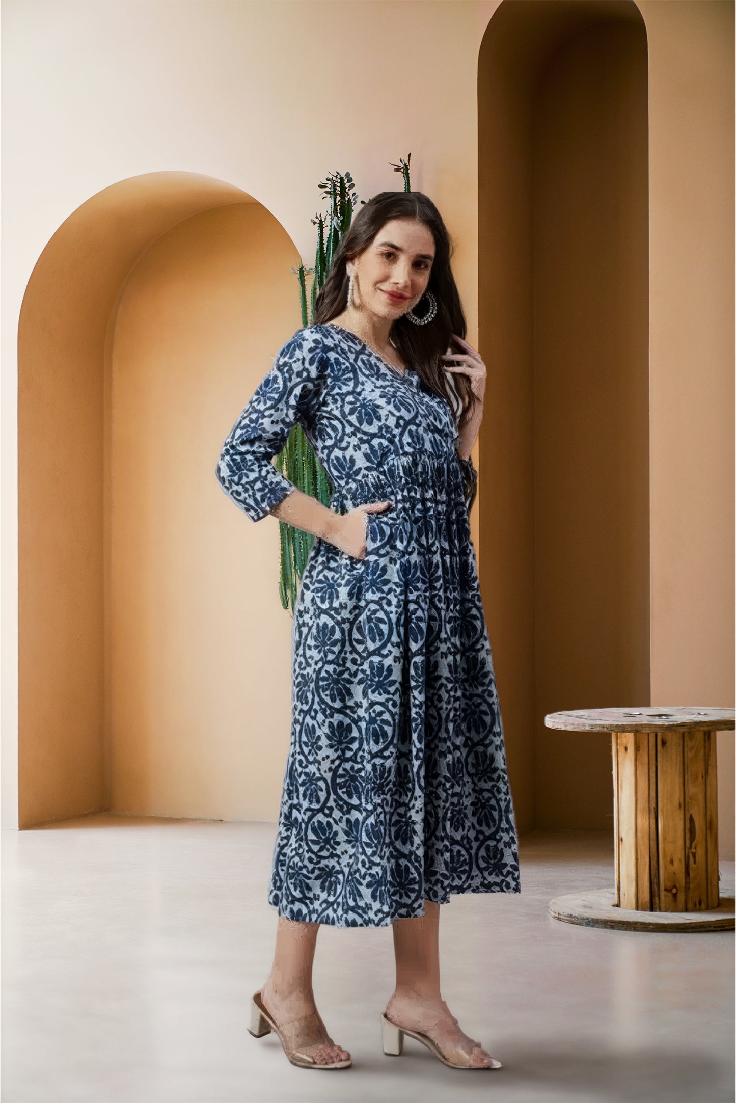 Women Solid Cotton Gown