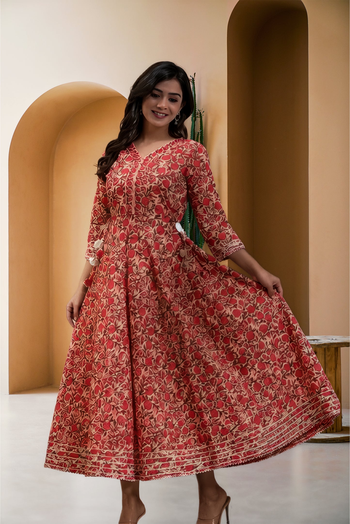 Cotton Printed Anarkali Kurti for Women