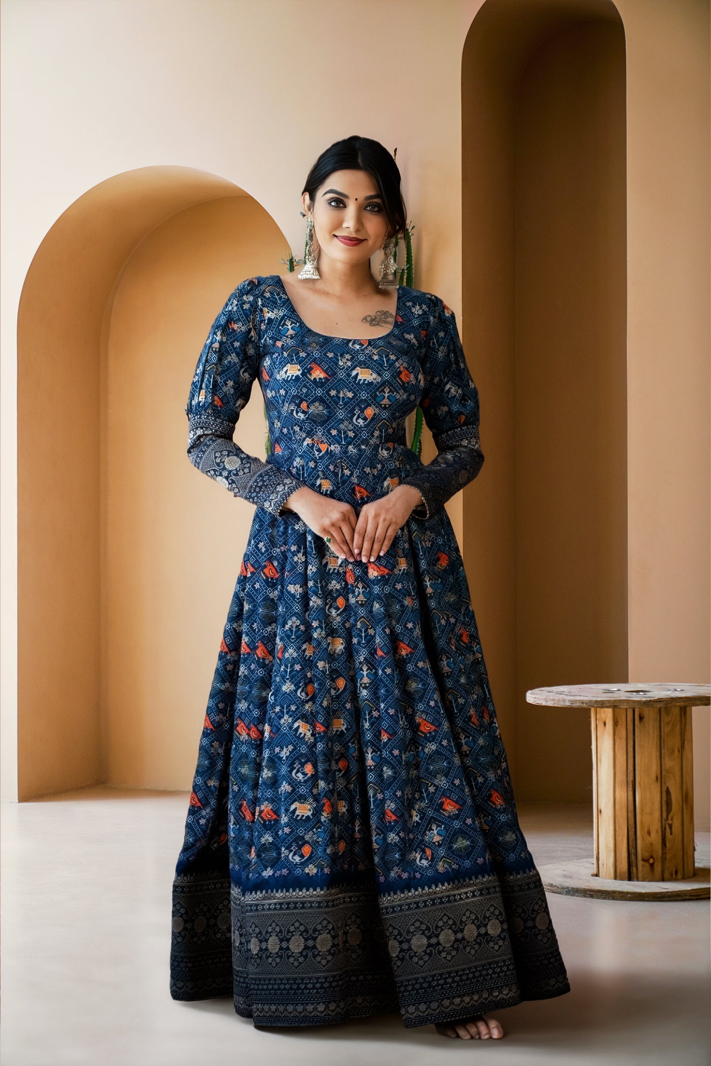 Stylish Fancy Trendy Printed Georgette Gown For Women For Party Wedding Festival Functions