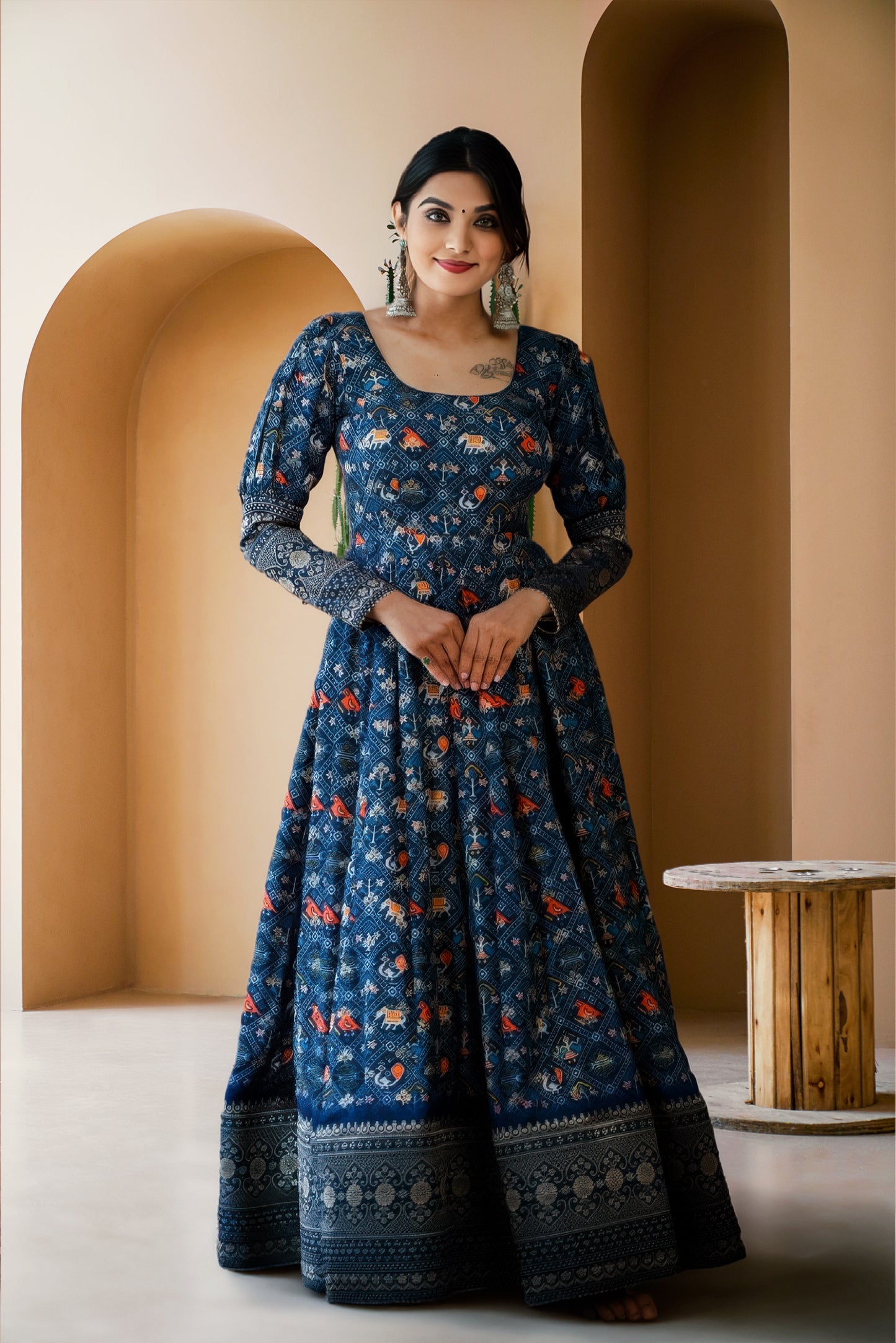 Stylish Fancy Trendy Printed Georgette Gown For Women For Party Wedding Festival Functions