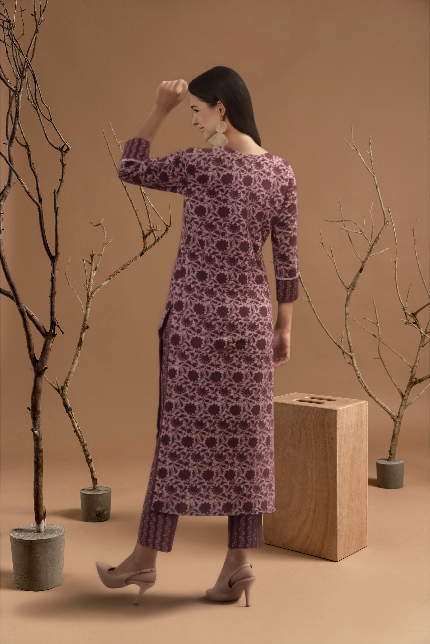 Floral Printed Women Cotton Women Kurta With Pant (2 Psc Set)