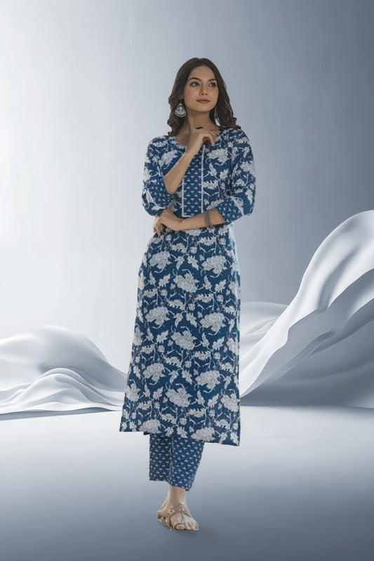 Women'S Floral Round No Dupatta Kurta Sets