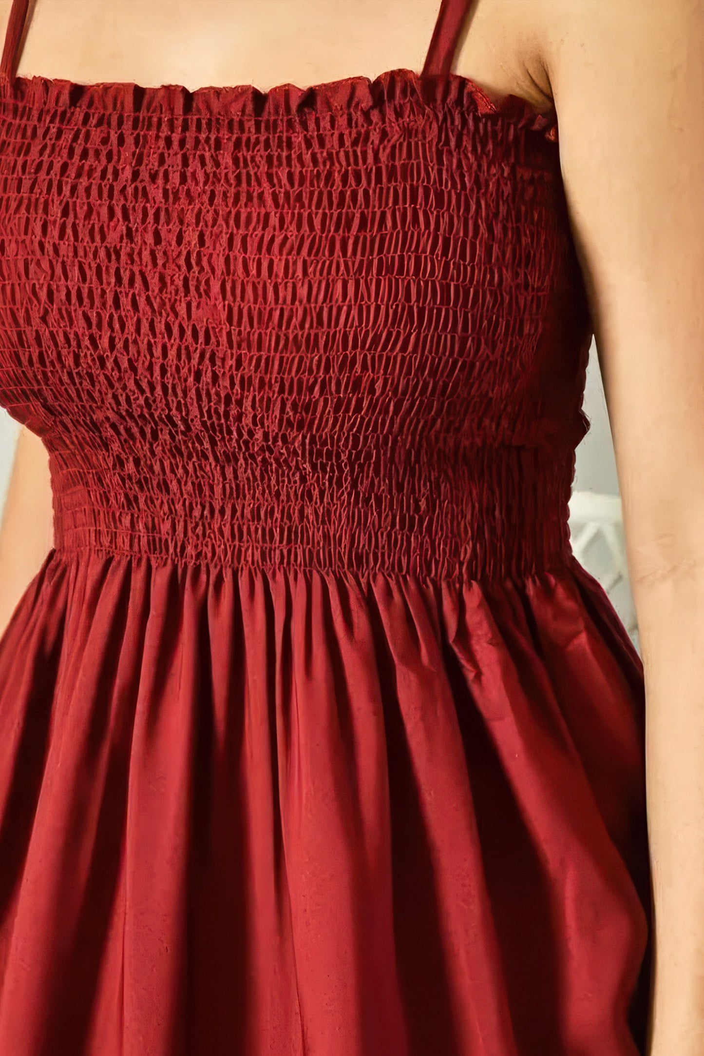 Women's Smocked Midi Dress | Elegant Sleeveless Summer Dress Online