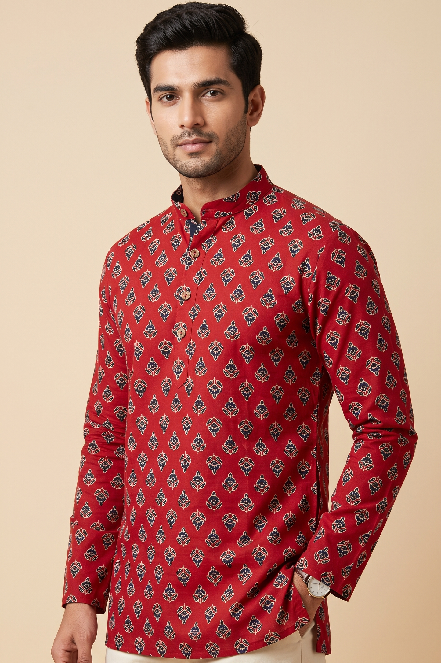 Red Bleeding Heart Short Kurta