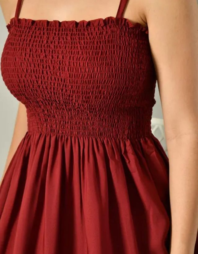 Women's Smocked Midi Dress | Elegant Sleeveless Summer Dress Online